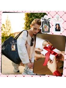 1 PC Transparent Photocard Holder With Pearl Bow & Hook Loop Closure - Suitable For Bus ID Badges, Opening Display Case For Photocard, Back To School - Multicolor - View 4