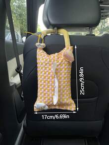 1 Stück Stoff gepolsterte kleine Auto bunte Schachbrettmuster Auto Taschentuch Tasche, Cartoon bunte Raumschiff Auto Zubehör, süße Auto multifunktionale hängende Taschentuch Tasche, kreative Creme Stil Zuhause und Auto Doppelnutzung Taschentuch Tasche, Cartoon Auto Taschentuchbox, Auto multifunktionale Taschentuch Tasche Taschentuch Aufbewahrungstasche - A - Übersicht 2