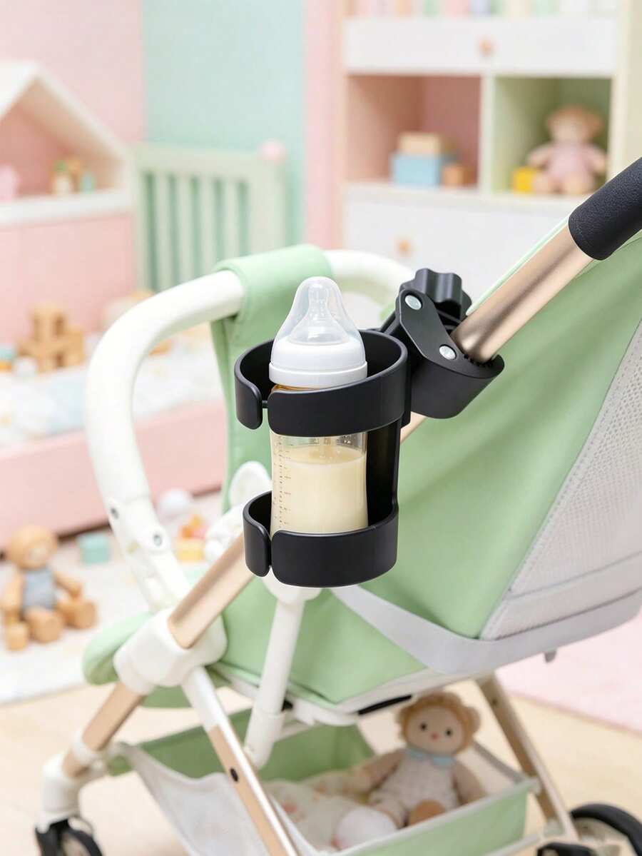 1pc Universal Stroller Cup Holder Anti-Drop Baby Bottle Holder Rotatable Children Stroller Cup Holder Accessory - Multicolor - View 1
