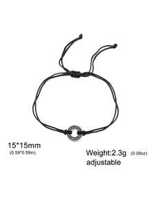 LIKGREAT 1pc Stainless Steel Nordic Runes Round Charm Bracelet Women Men Adjustable Black Red Rope Bracelets Amulet Protective Jewelry Gift - Bracelet Series - View 10