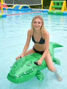 Inflatable Crocodile Ride-On Float/Water Play Float/Pool Float/PVC Surfing Float, Suitable For Adults And Family Entertainment, Outdoor Leisure, Summer Parties, Beach, Lake And Pool Water Activities, Enjoy Summer Water Fun - Multicolor - View 6