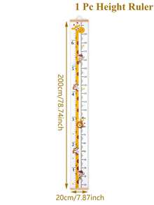 1pc Cute Giraffe Height Measurement Sticker, Creative Cartoon Growth Ruler, Hanging Fabric Height Chart, Removable Height Sticker, Portable And Reusable Height Ruler, Baby Room Decoration, 1st Birthday Party Decoration, Suitable For Room And Home Decor, Home Decor And Small Gifts, Kindergarten Wall Decor, Baby Photography Props - Giraffe - View 13