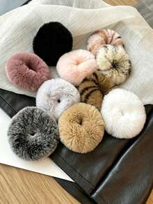 1pc/2pcs/3pcs/4pcs/5pcs Women Solid Color Acrylic Faux Rabbit Fur Pom Pom Cherry Hair Clips, Cute Girly Hair Accessories Suitable For Daily Wear - Multicolor - View 11