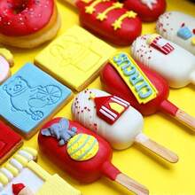 - Juego de moldes de silicona con temtica de circo, molde de silicona para decoracin de pasteles de payaso con moldes de fondant, diseos de tienda, kit de decoracin de pasteles y fundicin - púrpura (NF291) - Ver 7