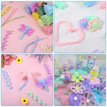 200/450pcs Multi-Color Thick Chenille Stems, Large Capacity Colorful Fuzzy Sticks, 9 Colors, Suitable For DIY Crafts And Art Projects, Plush Stems, Suitable For Valentine's Day, Mother's Day And Easter Decorations - Mixed Colors 50pcs - View 3