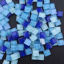 120g Blue Tone Mixed Shape Glass Mosaic Tiles, Assorted Asymmetric Square Stained Glass Pieces For Diy Mosaic Art Crafts, Home Decoration And Handmade Projects - A - View 17