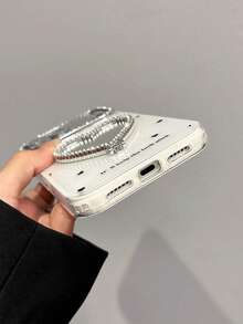 1件韓式波點愛心化妝鏡手機殼，附支架防震保護殼，適用於 17Pro Max 17Pro 17 16Pro Max 16Pro 16 15 14 13 12 Pro Max 11智慧型手機。適合女孩/女性。生日/母親節理想禮物。, 適用於 18Pro Max 18Pro 18智慧型手機保護殼 - 白色 - 查看 7