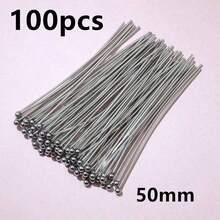 100pcs 20-70mm Length Stainless Steel Ball Head Pins/Eye Head Pins/Flat Head Pins DIY Jewelry Making Accessories Findings - Steel - View 23