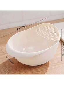 1 pieza Bol de plástico multifuncional para lavar arroz, que se puede usar como bol para lavar arroz, cesta para verduras, escurridor de frutas - Adecuado para la preparación de comidas saludables y un uso eficiente en la cocina, herramienta de cocina práctica - Multicolor - Ver 13