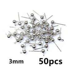 50pcs 3/4/5mm Ball Stud Earring Basic Pins Stoppers Connector For DIY Jewelry Making Accessories Supplies - Ball Stud Pins - View 30