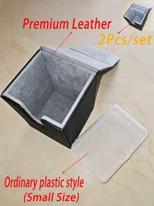 2pcs Set - PU Leather MTG Card Deck Box, 100+ Capacity Stackable Card Storage Box, Magnetic Closure, Hard Shell Waterproof Dustproof Box, Suitable For Desktop Games TCG CCG Collectible Card Games, Ideal For Home Storage, Travel And Birthday Gifts, Single/Double Sleeved Cards, Gaming Cards, Deck Holder, Deck Case, Commander Deck Box, 1PC/2Pcs - Multicolor - View 3