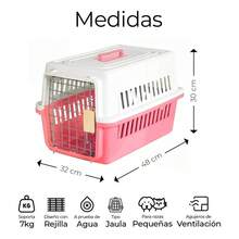 Portable Pet Carrier Cage For Dogs, Cats, Rabbits - Rose Red - View 3