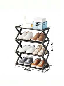 4-Tier White Shoe Rack, Easy Assembly Heavy Duty Metal Shoe Storage Rack, Multi-Functional Large Capacity Storage Shelf, Space-Saving Home Essential Suitable For Entryway, Closet, Hallway, Dorm, Bedroom, Durable Household Shoe Storage - Multicolor - View 8
