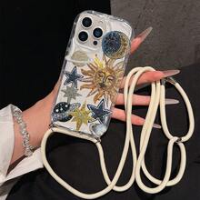 Convenient Lanyard Phone Case With Multifunctional Adjustable Lanyard And Crossbody Shoulder Strap, Feather-Like TPU Shockproof Protective Case Compatible With Apple - Multicolor - View 4