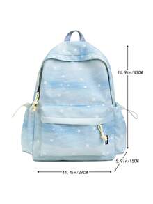 Dreamy Gradient Starry Sky Backpack For Teenage Girls, Student School Bag, Casual Campus Daily Use Bag, Fashionable Unique Atmosphere - Multicolor - View 5
