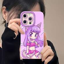 Chica gato morado rosa tema kawaiifunda de teléfono Fundas compatibles con ,Apple,VIVO,OPPO,,, y Honor.Fabricadas en silicona TPU,ofrecen protección contra golpes y caídas. - Blanco - Ver 6