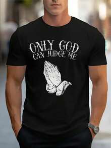 Men's Vintage Casual Short-Sleeved T-Shirt, 1-Pack, Thick Fabric - Comfortable, Soft, And Cute Crew Neck - Summer Tops - Black - View 1