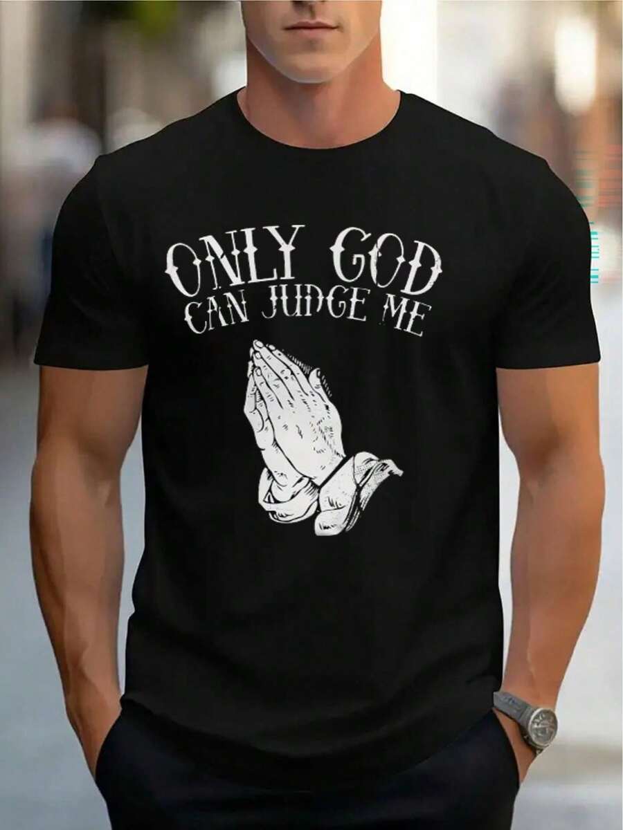 Men's Vintage Casual Short-Sleeved T-Shirt, 1-Pack, Thick Fabric - Comfortable, Soft, And Cute Crew Neck - Summer Tops - Black - View 1