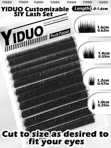 YIDUO SIY 自分開式睫毛簇，輕盈蓬鬆豐盈 DIY 嫁接睫毛，10-16mm 混長無梗單簇假睫毛，可自定義自行黏貼分段式睫毛，適用於沙龍與日常妝容 - D - 查看 2