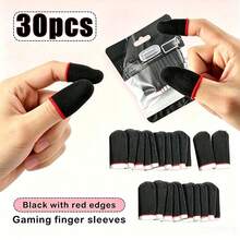 Professional Gaming Finger Sleeves, Essential Gaming Equipment Sweat-Proof Gaming Finger Sleeves, Gaming Touchscreen Finger Sleeves - Red - View 8
