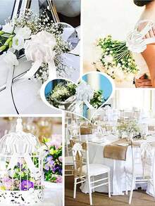 10/20/30/50 Stück weiße Hochzeitsauto-Schleifen, Geschenkverpackung, Hochzeitsauto-Dekoration, Geburtstagsfeier-Zubehör, Stuhl DIY Heimdekoration, Weihnachten Valentinstag - Weiß - Übersicht 4