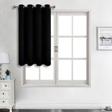 1 pieza/2 piezas Cortinas de unicolor/Cortinas de tela premium con triple tejido aislante y opacas/Cortinas con el mismo color por delante y por detrás/Cortinas con ojales superiores/Cortinas opacas y aislantes para sala de estar y dormitorio/Cortinas de decoración del hogar/Cortinas negras - Negro - Ver 23