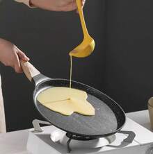 1 pieza Sartén plana antiadherente, apta para crepes, con mango cómodo resistente al calor, compatible con placa de inducción, para cocina doméstica y cocina al aire libre, sartén multifuncional, sartén para panqueques - Ver 9