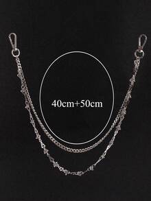 Fashionable Versatile Hip-Hop Personalized Style Letter A-Shaped Chain Men's Pants Chain Waist Chain, Suitable For Daily Outings, Banquets, Parties, Nightclubs, Dates, And Various Occasions - Silver - View 3