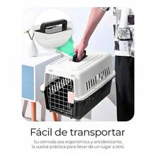 Portable Pet Carrier Cage For Dogs, Cats, Rabbits - Black - View 7