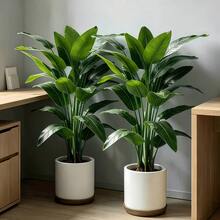 2pcs Artificial Banana Tree, Low Maintenance Plastic Decor, Suitable For Indoor And Outdoor Use. Perfect For Garden, Wedding, Home, Office, Ideal For Hawaiian Modern Nordic Or Tropical Theme Design. Suitable For Home, Office, Wedding, Party, Porch And Windowsill Decoration, No Maintenance, No Power Required, Indoor And Outdoor Decor, Modern Decor, Natural Appearance - Multicolor - View 4