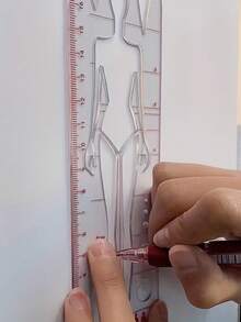 1pc Fashion Tech Human Body Template Ruler, Suitable For Clothing Design, Women's Dynamic Template Ruler, Human Body Pattern Sketching, Fashion Drawing Human Body Template Ruler - Multicolor - View 4