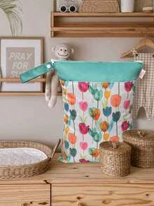 1pc Tulip Print Waterproof Travel Storage Bag, Suitable For Beach Vacation - View 6