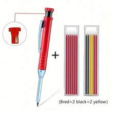 Metal Long Head Deep Hole Woodworking Pencil Professional Engineering Woodworking Pen Quick-Drying Marking 2.8MM Lead - A - View 8