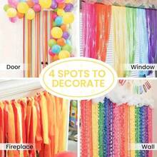 6 Rolls Vibrant Macaron Color Paper Ribbon, 393.7 Inches Per Roll, Soft Colors, Elegant Crepe Paper Ribbon, Suitable For Birthday, Wedding And Party Decoration, Handmade Crafts And Celebration Events - Multicolor - View 5