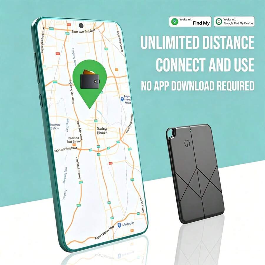Tarjeta de seguimiento de billetera ultra delgada, compatible con Apple Find My, localizador de artículos recargable para equipaje, billetera, mochila, llaves - multicolor - Ver 1