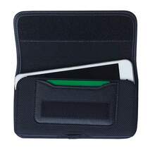 Phone Waist Pouch With Card Slot, Belt Loop Phone Leather Case, Nylon Oxford Fabric Phone Protective Cover - Black - View 2