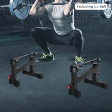 2 Profi Langhantelständer, Deadlift Schlingenständer, Langhantel-Pufferrahmen, stabil belastbar bis 300kg, höhenverstellbar für Zuhause Fitnessstudios - Schwarz - Übersicht 7