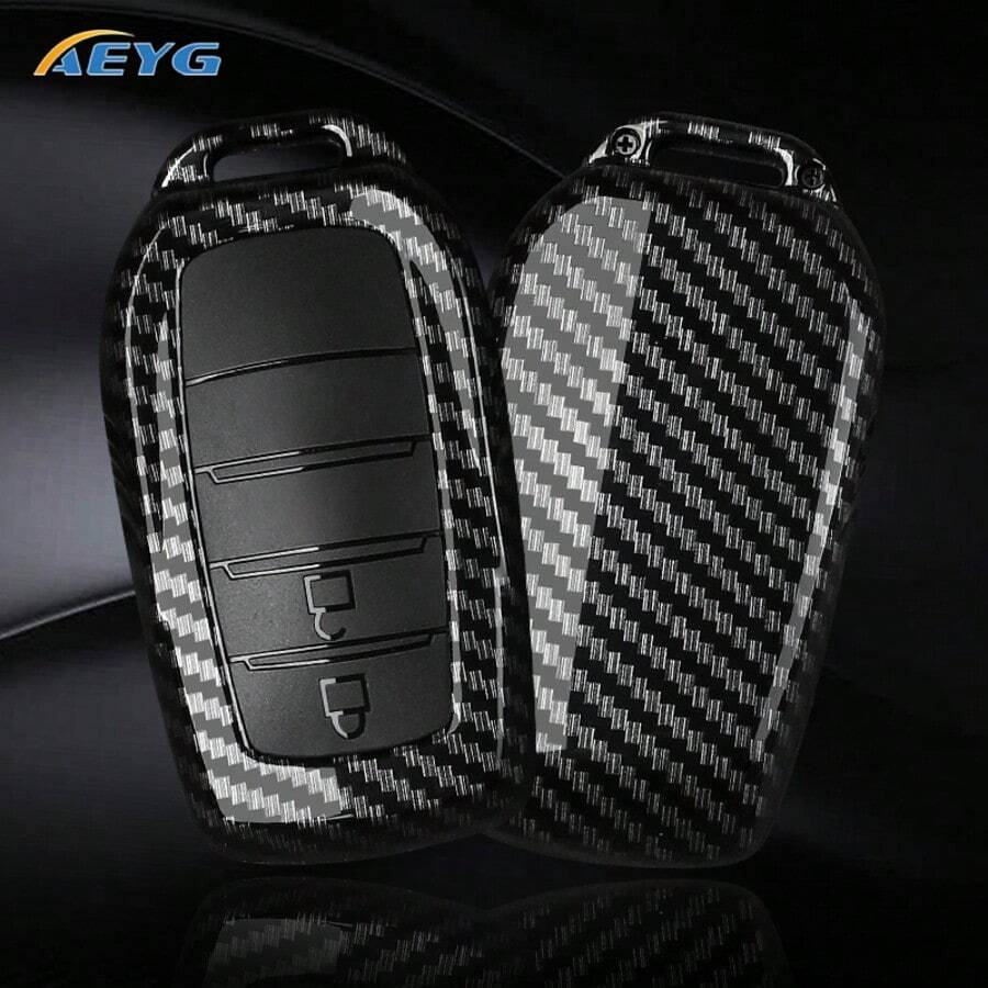 碳纖維 ABS 汽車鑰匙遙控器保護套,防刮耐衝擊保護殼,適用於 Avalon C-HR Camry Corolla Prius Prado RAV4 - 豐田A款 - 查看 1