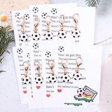 5pcs/10pcs Soccer Keychain Set, Includes Thank You Theme Pocket Hug Tokens, Pocket Hug Gift Bags. Suitable For Soccer Celebration Season, Soccer Theme Party Supplies, Game Viewing Party, Fan Gifts, Summer Outdoor, International Soccer Events, Friendship Gifts, Brother's Birthday And More Party Keychain Set. Give To Your Brother, Friend, Teammate And Family. - Multicolor - View 14