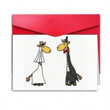1pc Romantic Wedding Congratulation Card, Giraffe Bride And Groom Design, Love And Marriage Celebration Card, Suitable For Family And Friends - Sets - View 8