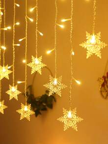 3 Meters LED Snowflake Icicle Fairy Lights Christmas Garland USB And Battery Powered Curtain String Lights For Christmas Home Garden Party Wedding Patio Decoration - Multicolor - View 6