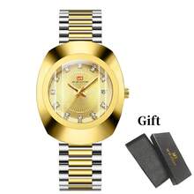 VA VA VOOM Brand Men's Quartz Watch, Luxury Gold Stainless Steel Band, 40mm Oval Dial With Rhinestone Markers, Original Timekeeping And Date Function, Business Style, Fashionable And Versatile, Suitable For Work, Party, School And Other Occasions, Men's Holiday Gift Wristwatch - Gold - View 12
