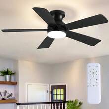 Ventilador de techo de 46 pulgadas en color negro, con luz y mando a distancia. - Negro - Ver 1