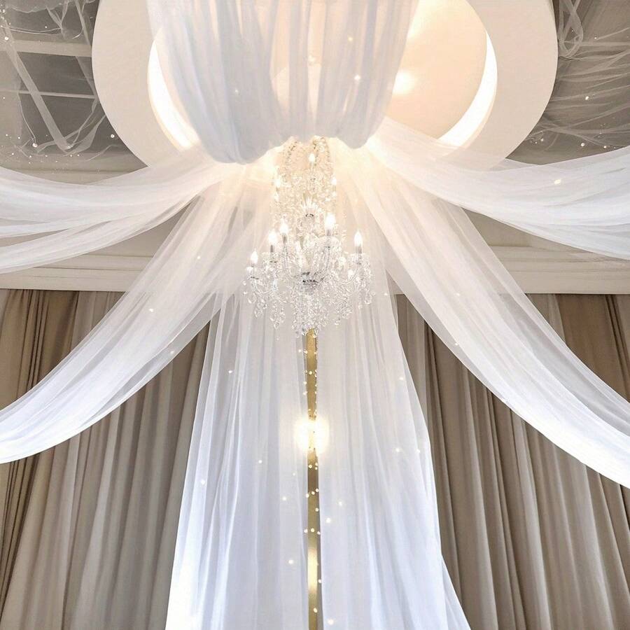 1 Piece White Encrypted Soft Mesh Tulle Fabric Tulle Trim DIT Fabric