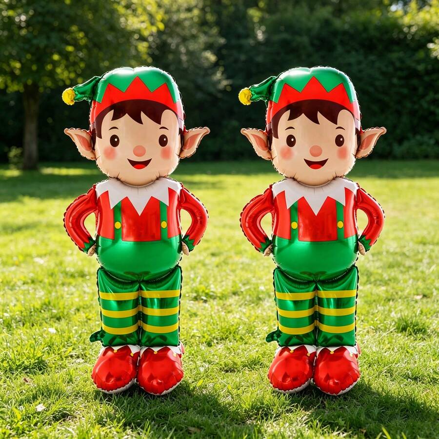 Standing Base Christmas Elf Balloon Suitable For Christmas Decoration, Extra Large 4D Christmas Elf Balloon For New Year And Christmas Home Decor - Multicolor - View 1