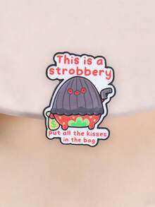 趣味「Strobbery」草莓琺瑯胸針,可愛搶劫草莓胸飾 - 彩色 - 查看 2