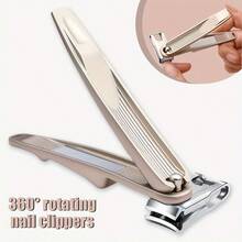 360 Degree Rotating Fingernail And Toenail Clipper With Long Handle, Ultra Sharp Durable Stainless Steel Heavy Duty Big Toe Nail Clipper, Suitable For Thick Nails, Built-In Nail File - Multicolor - View 2
