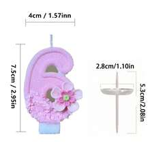 1pc Pure Pink Gradient Double Layer Flower Number Birthday Candle, Suitable For Birthday Party, Company Anniversary Celebration Theme Cake Decoration - View 5