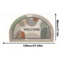 1pc Refreshing Geometric Line Half-Circle Doormat, Small Rug, Welcome Mat, Carpet, Fan-Shaped Rug, Outdoor Doormat, Kitchen Rug, Home Decor, Front Door Mat, Area Small Rug, Outdoor Mat, Home Decor, Area Rug, Garden Rug, Washable Carpet - Multicolor I - View 14