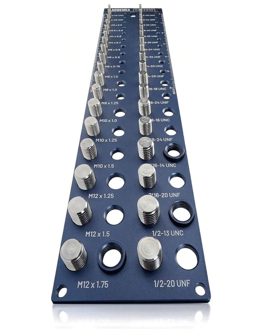 High Quality 36 Size Nut And Bolt Thread Checker, 20 SAE And 16 Metric Thread Gauge, Standard And Metric Thread Checker, Bolt Size Finder Tool For Nuts, Bolts, Screws, Wall Mount Identifier Gauge - 36 Thread Checker-36S - View 1